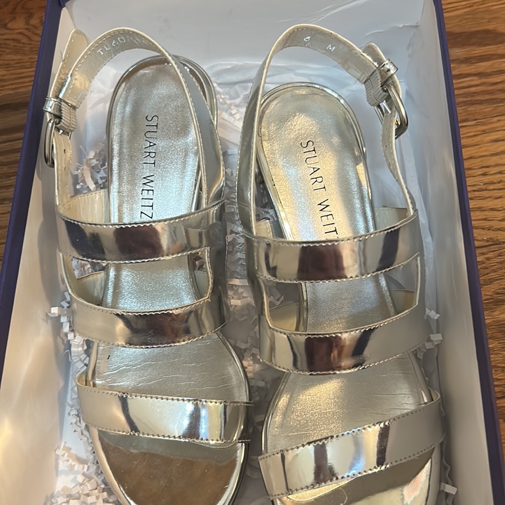 Stuart  WEITZMAN OPEN TOE SANDAL HEELS IN SIZE 6 - Picture 5 of 6